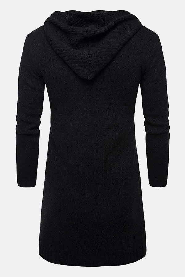 Long Line Hooded Knitted Cardigan