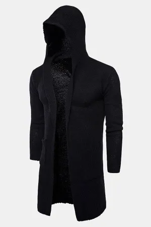 Long Line Hooded Knitted Cardigan