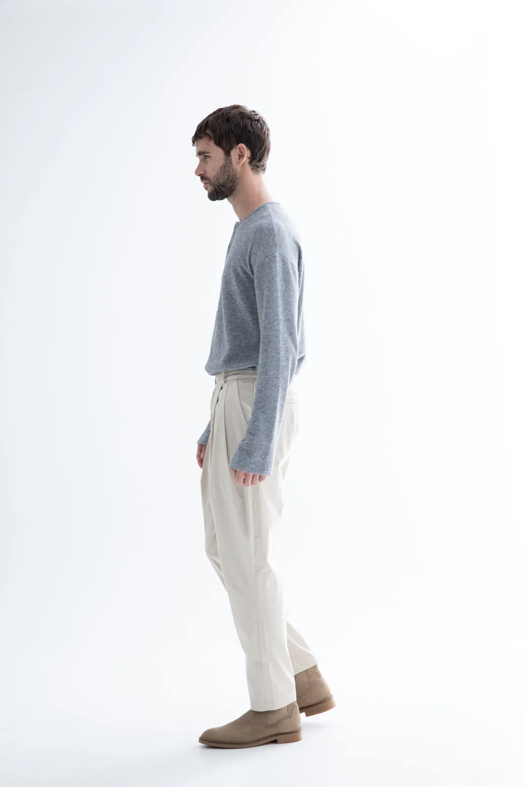 Longus Striped Pants Beige