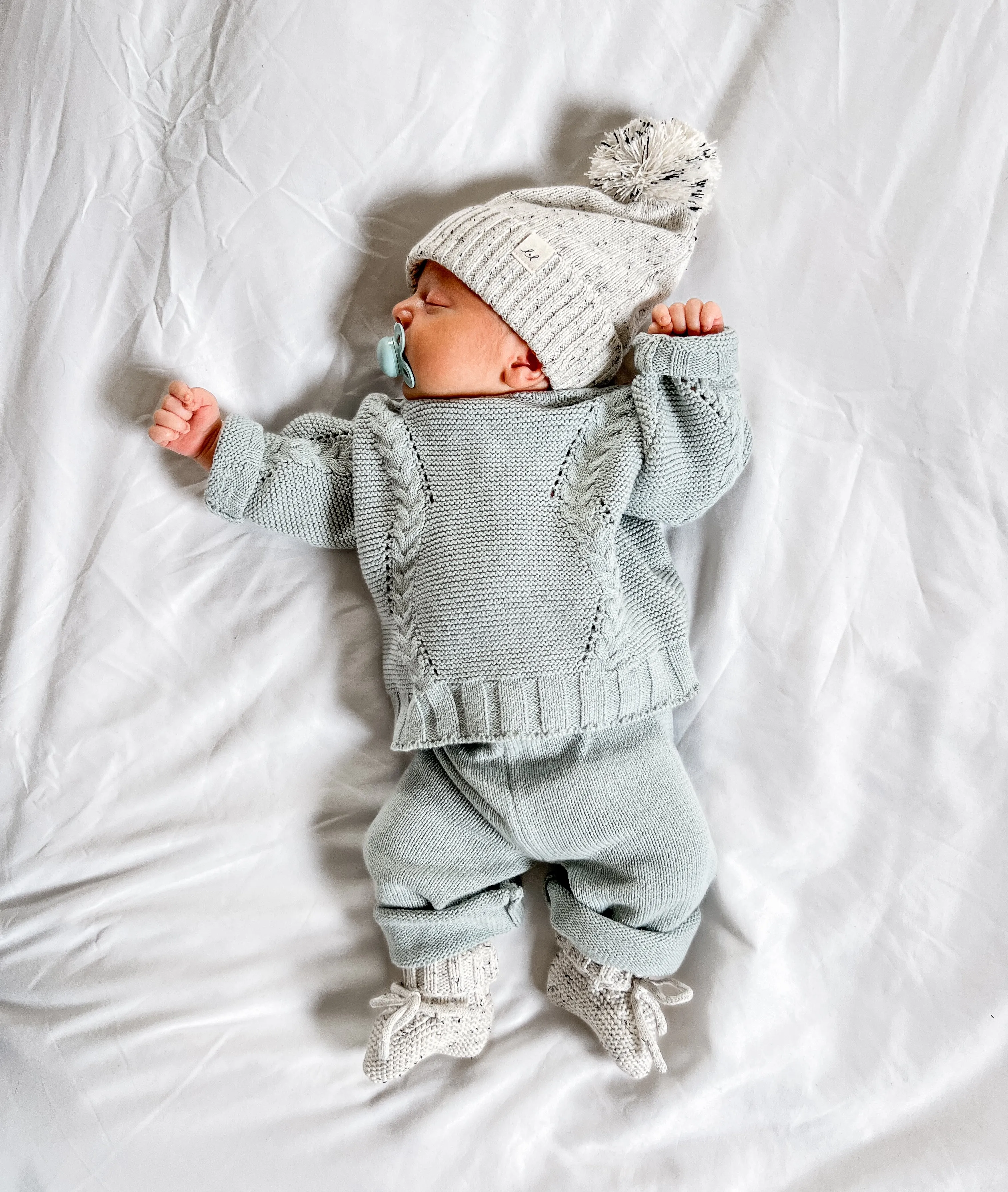 Luna   Luca Chunky Knit Sweater - Frosty Blue