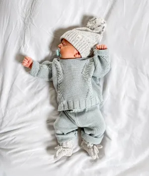 Luna   Luca Chunky Knit Sweater - Frosty Blue