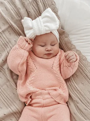 Luna   Luca Chunky Knit Sweater - Pink