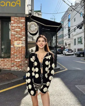Luxurious Wool Cutout Knit Cardigan