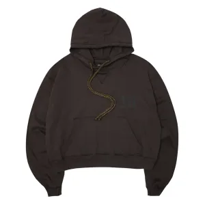 M'$ PAISLEY PATCHWORK MILITIA HOODIE IN CHARCOAL GREY