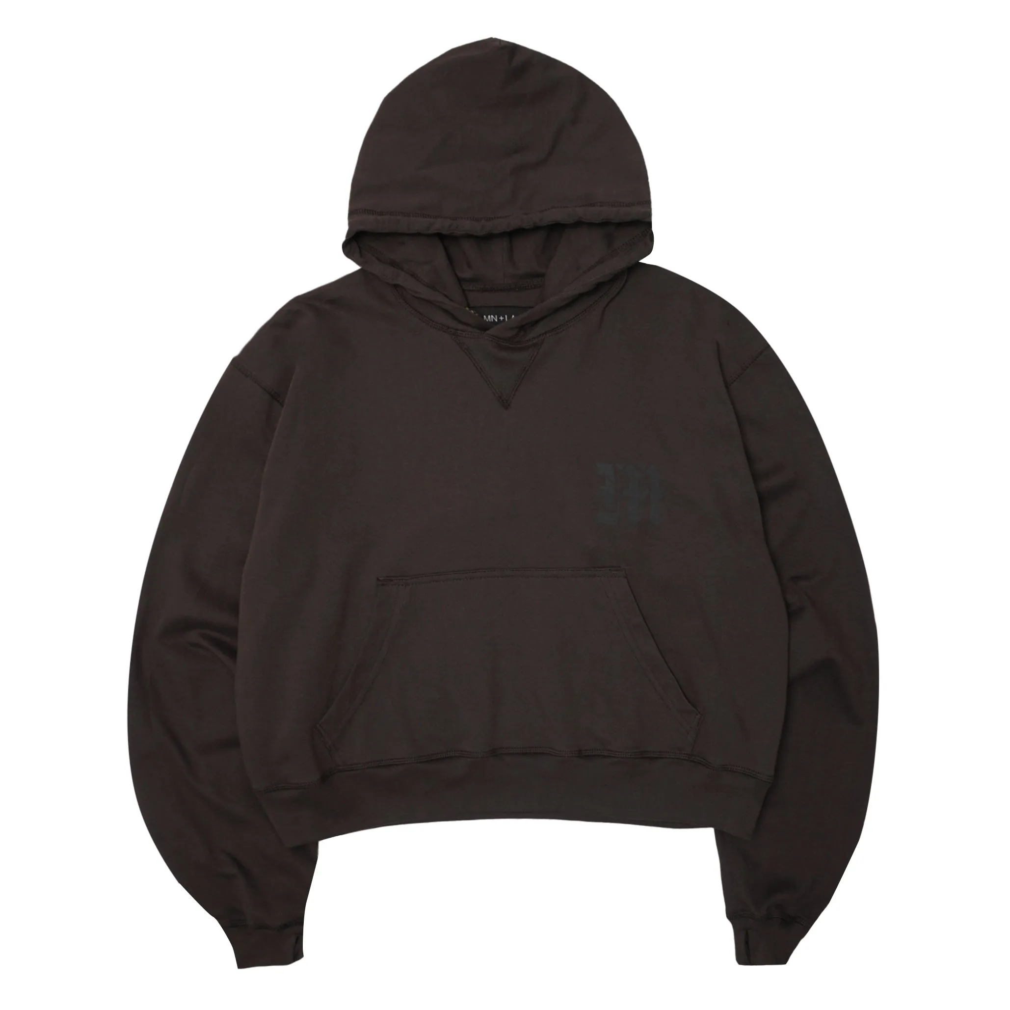 M'$ PAISLEY PATCHWORK MILITIA HOODIE IN CHARCOAL GREY