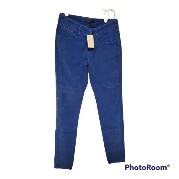 Maje jeans size 0 us 34 eu blue corduroy skinny leg h11 jabo marine