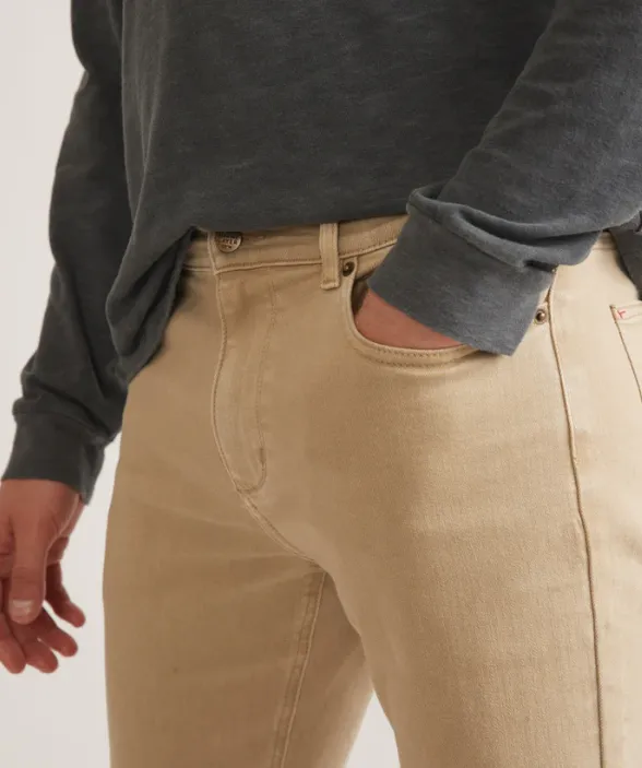 Marine Layer 5 Pocket Twill Pant Slim Straight in Khaki