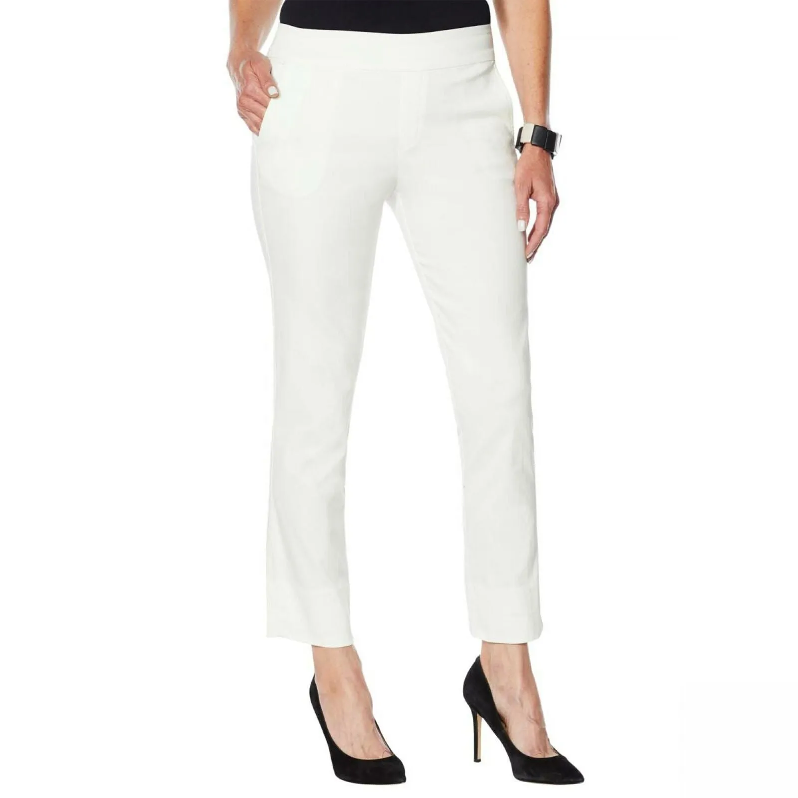 MarlaWynne Women's FLATTERfit Stretch Twill Pants With Pockets