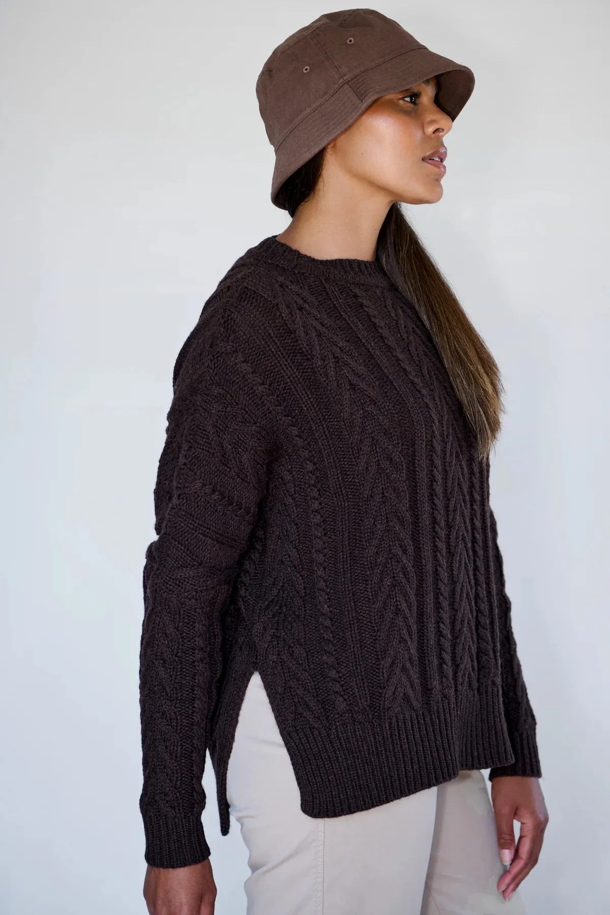 Maxted, Soft Touch Cable Pullover | Chocolate
