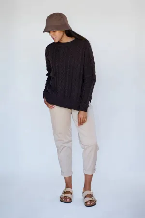 Maxted, Soft Touch Cable Pullover | Chocolate