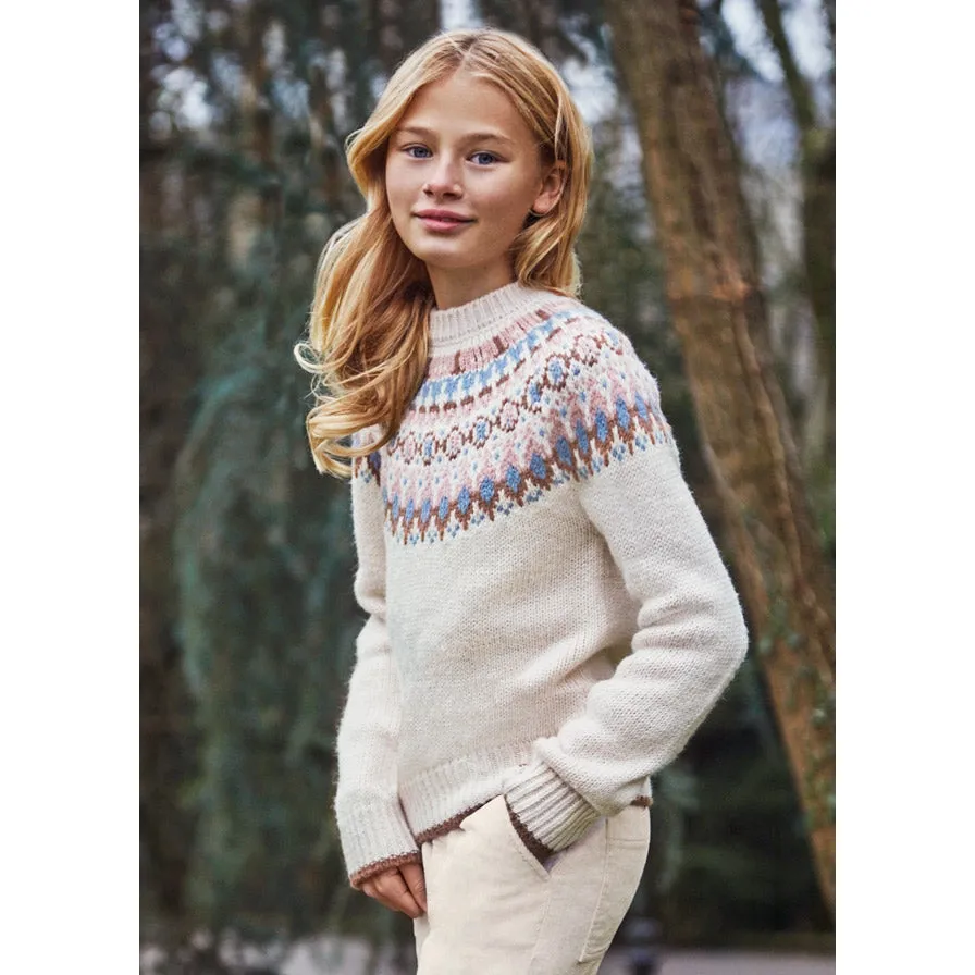 Mayoral Knitted Jacquard Sweater - Beige