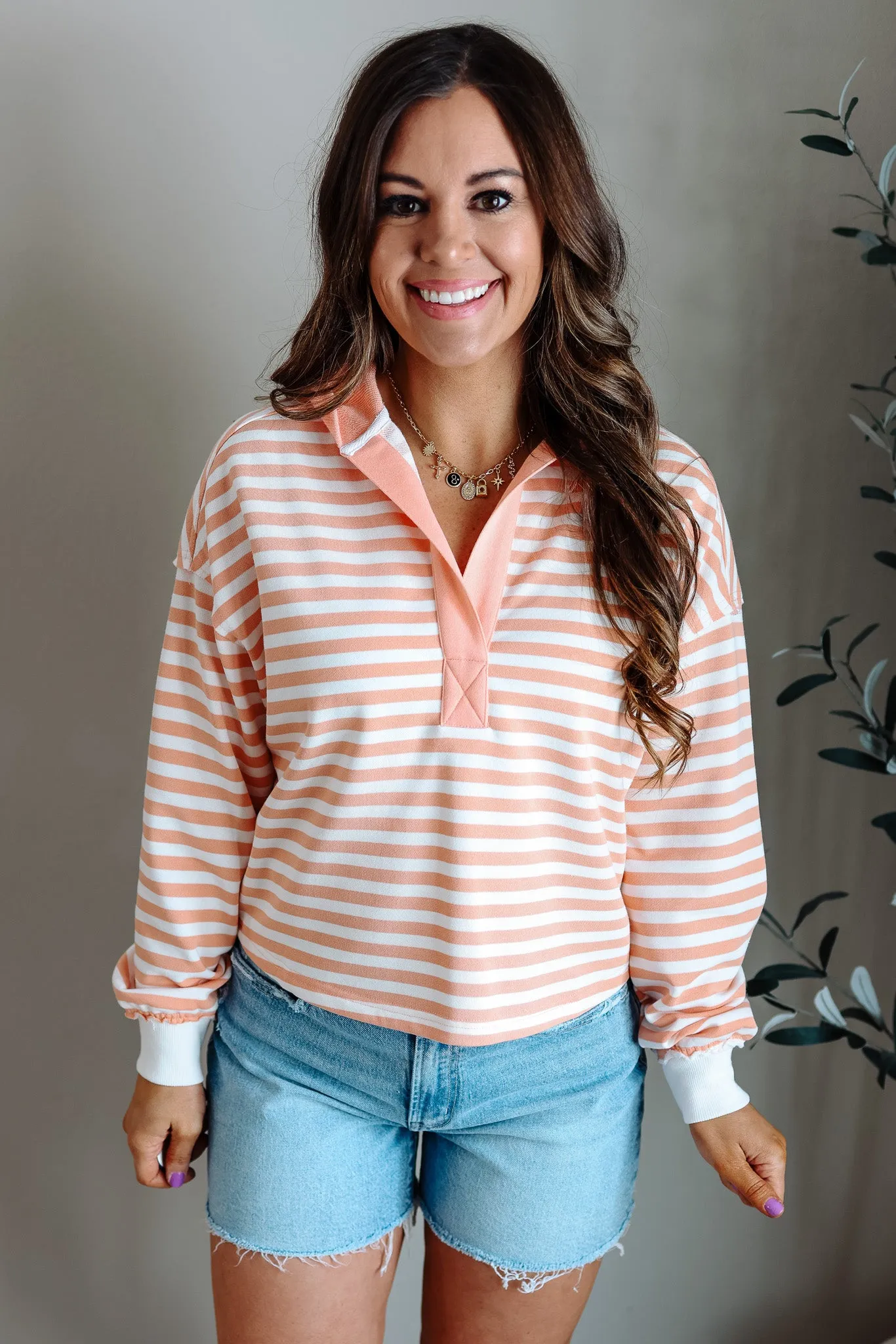 Mckinley Coral Stripe Hoodie