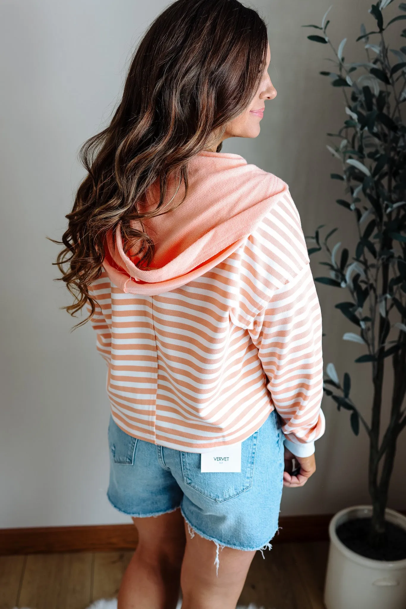 Mckinley Coral Stripe Hoodie