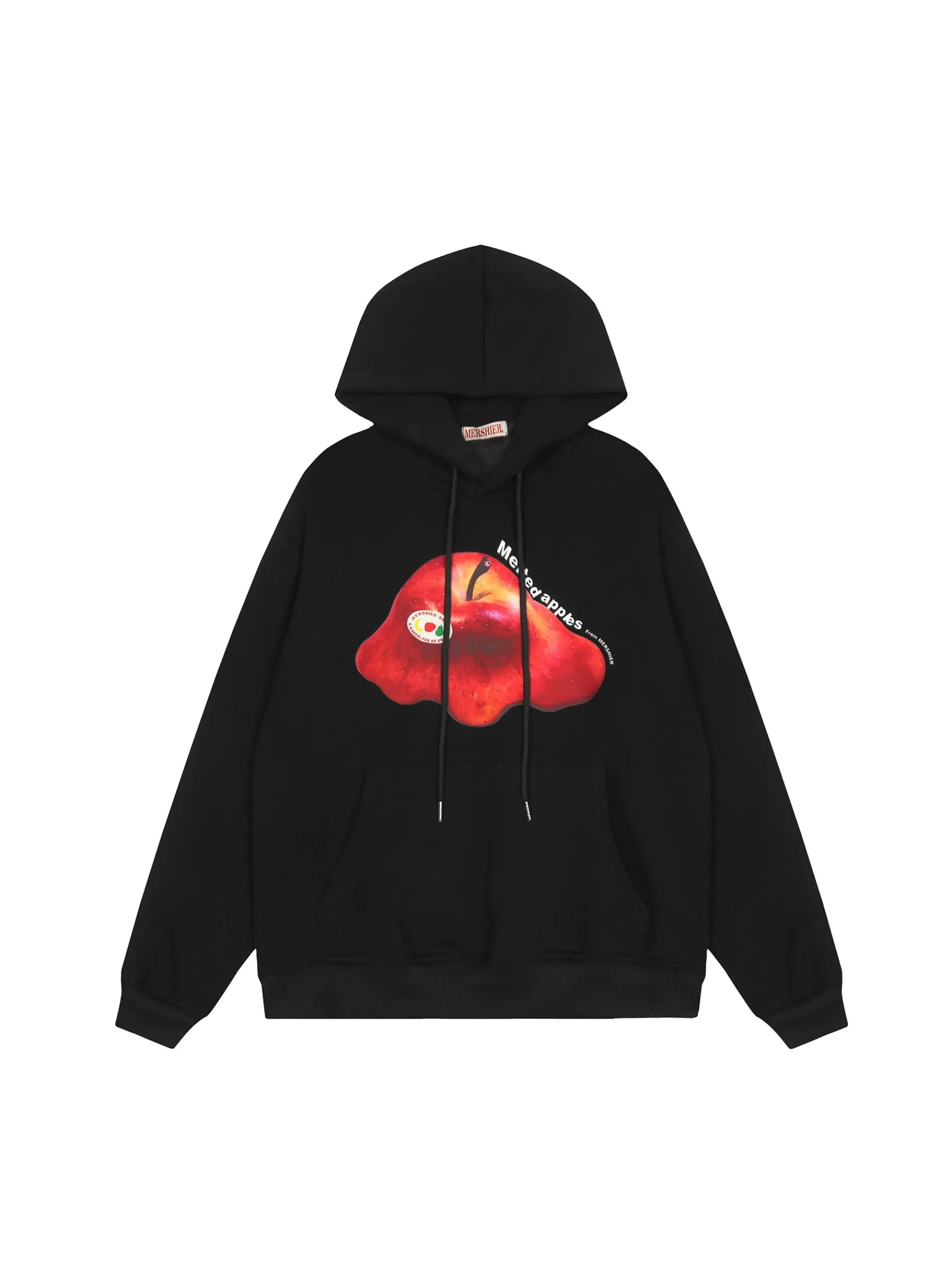 'Melted Apple' Holiday Christmas Apple Pattern Drawstring Hoodie