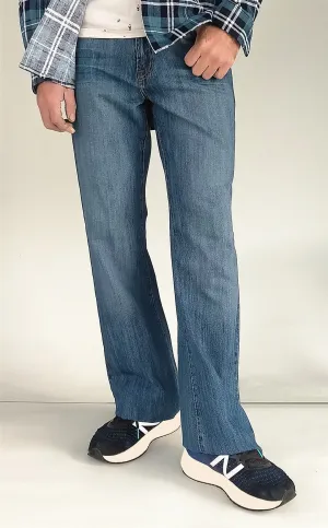 Men JEANIUS JEANS Jeffrey Relaxed Bootcut Jeans in blue - Mid rise