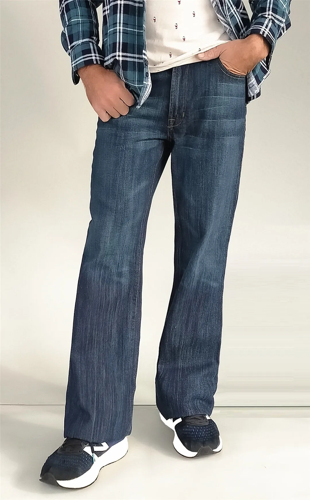 Men JEANIUS JEANS William relaxed Bootcut Jeans in blue - Mid rise