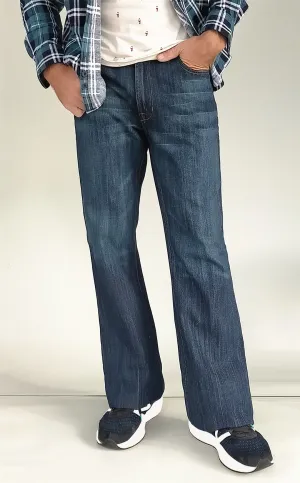 Men JEANIUS JEANS William relaxed Bootcut Jeans in blue - Mid rise