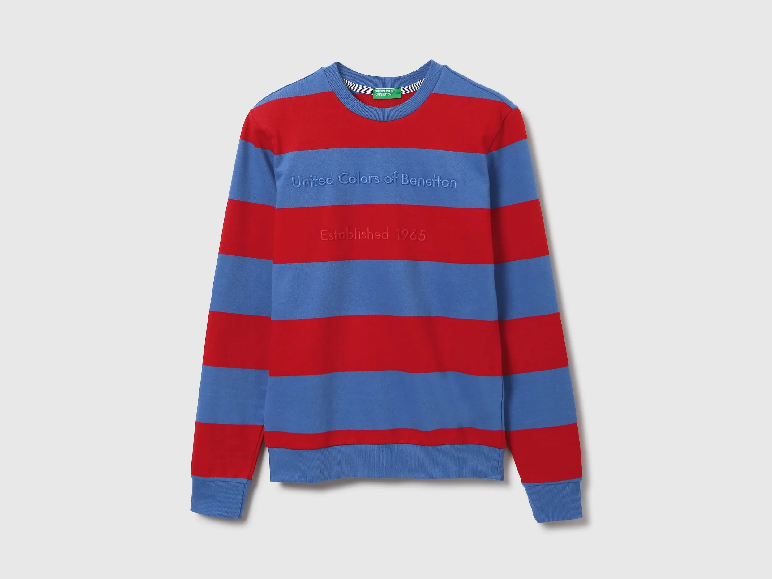 Men Stripe Round Neck Sweatshirt