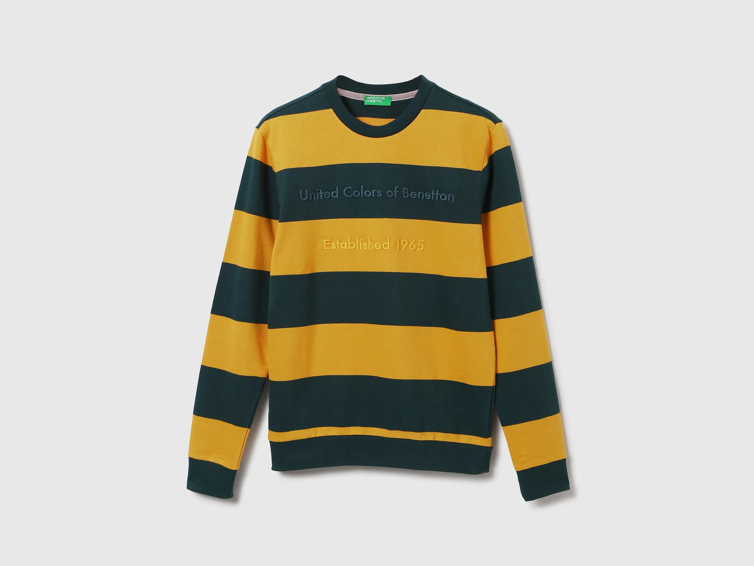 Men Stripe Round Neck Sweatshirt