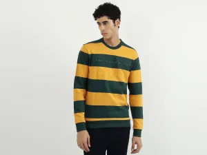 Men Stripe Round Neck Sweatshirt