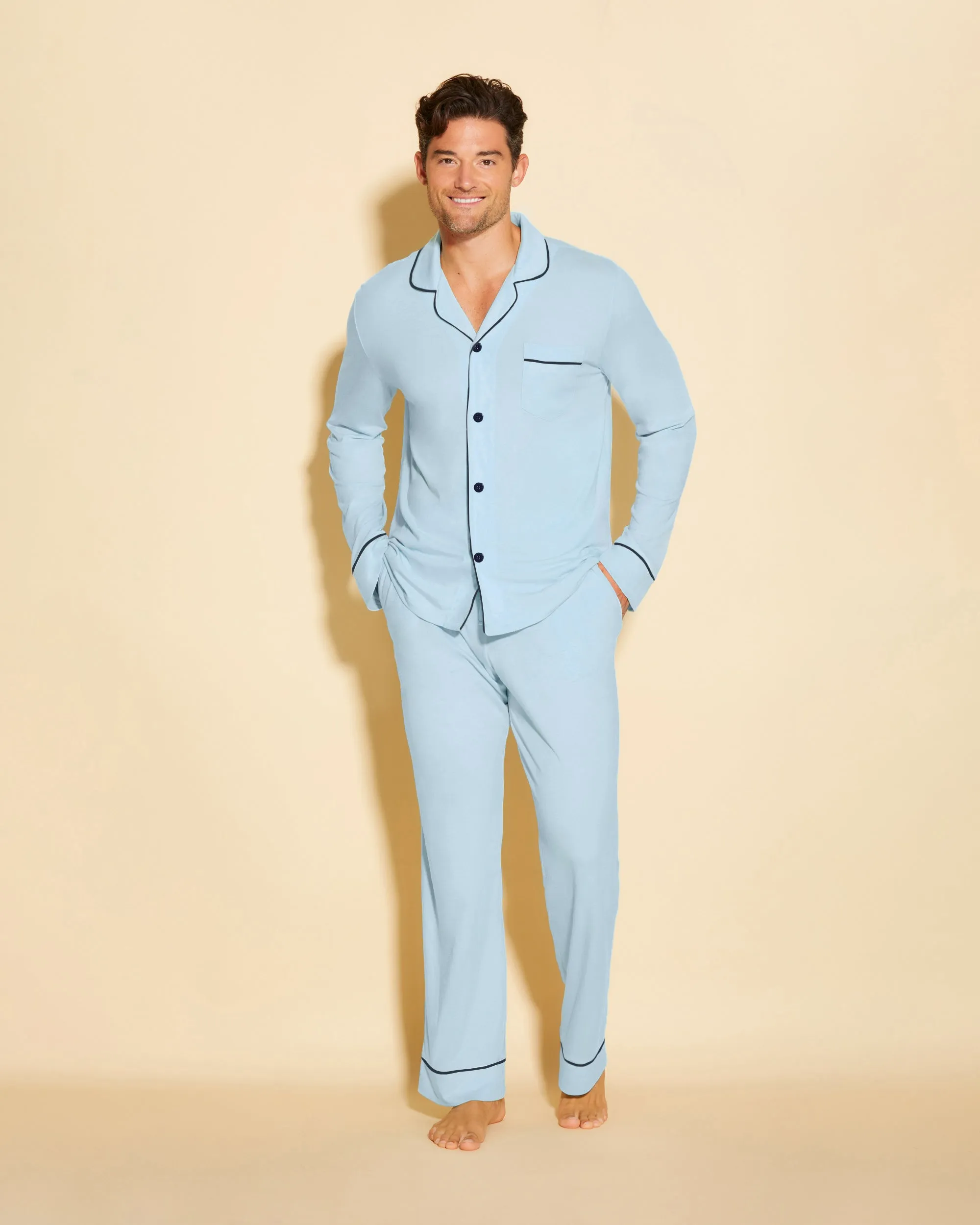 Men's Classic Long Sleeve Top & Pant Pajama Set