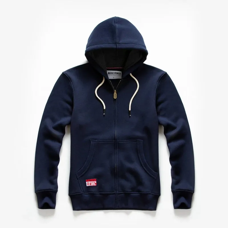 Men's Fashion Zip-Up Hoodie - Solid Color Oversized Jacket for Harajuku Gothic Style
