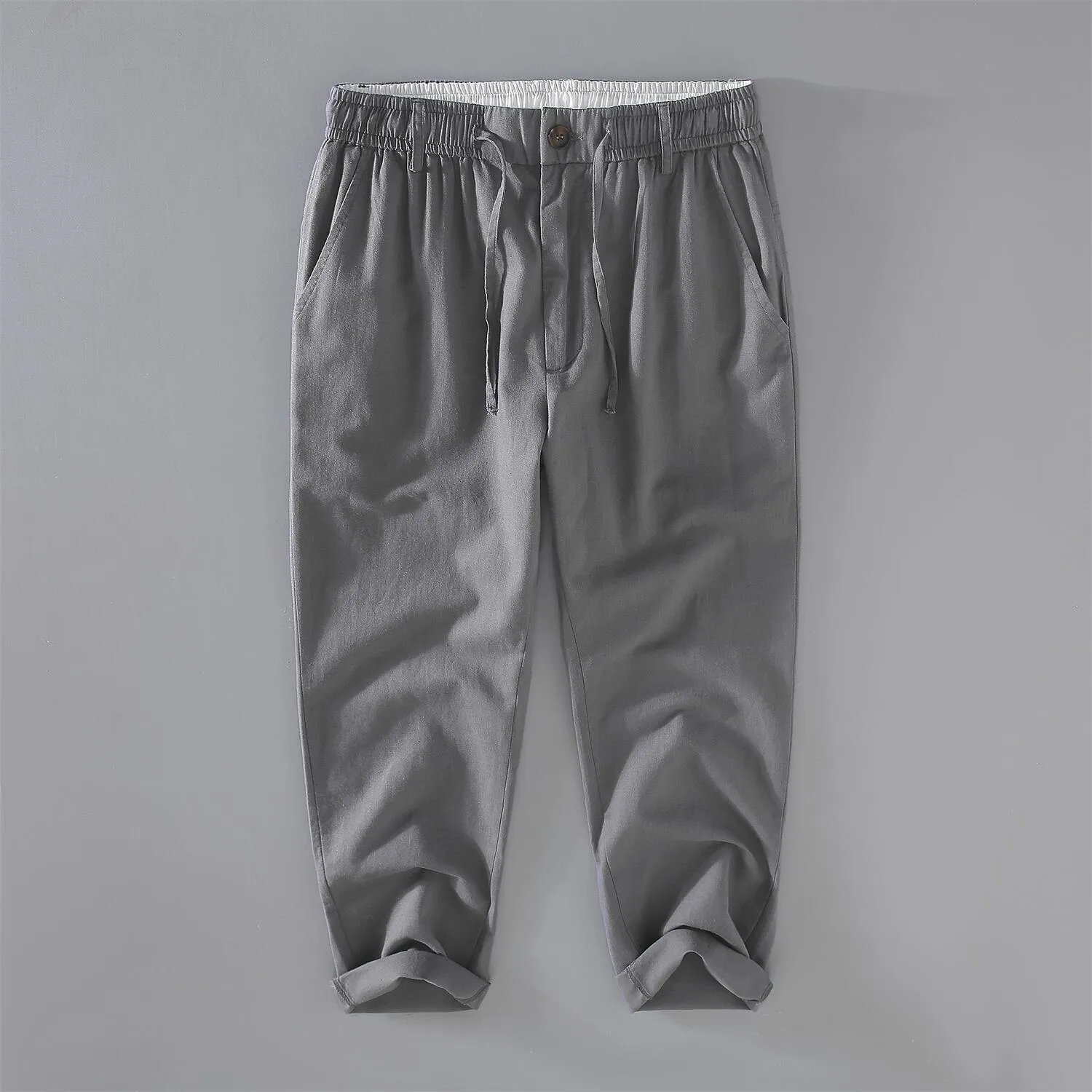 Men's Lightweight Linen Cropped Pants
