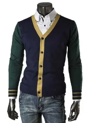 Men's Patchwork Cardigan