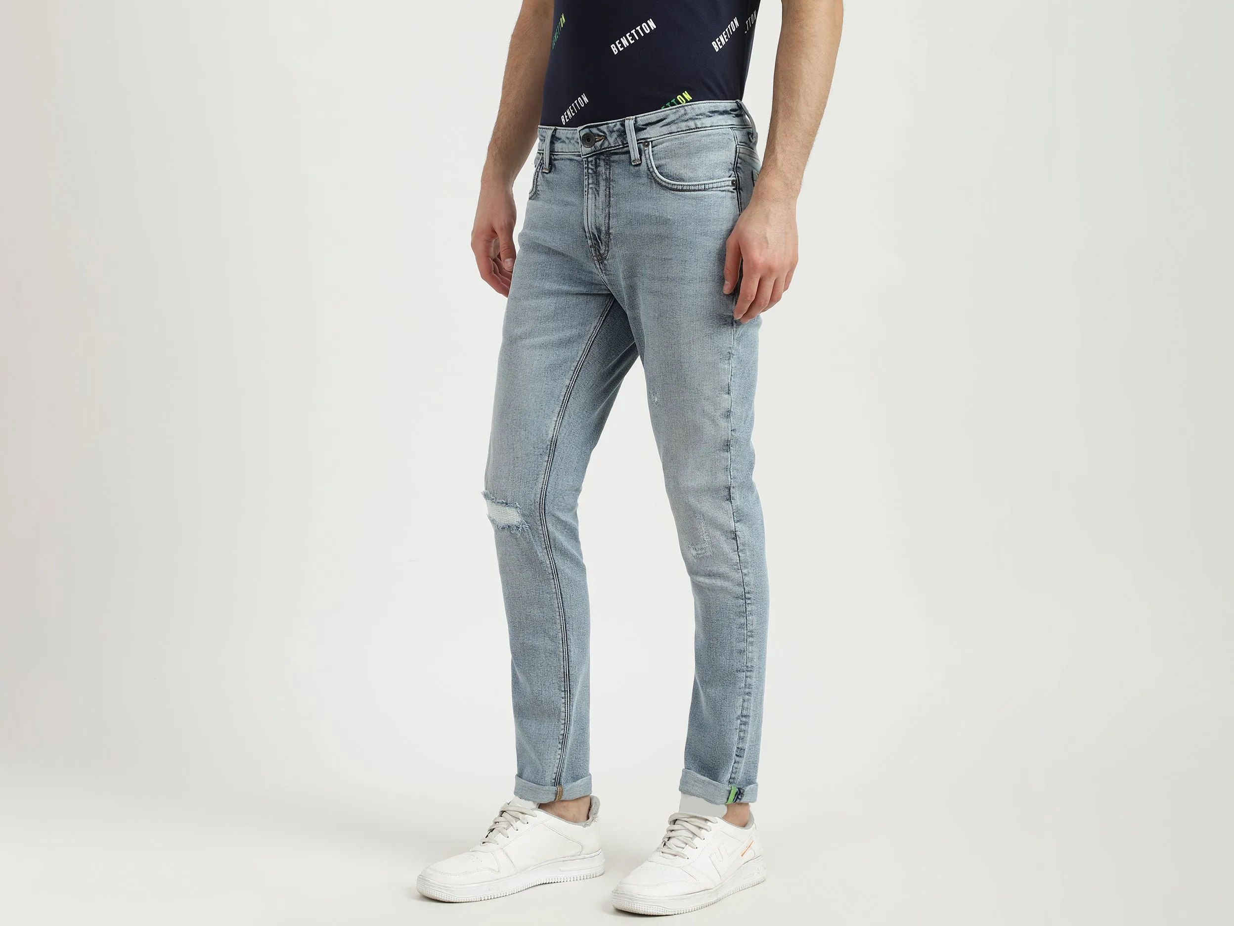 Mens Skinny Fit Solid Jeans