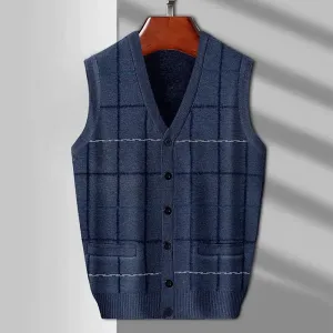 Men's Tank Top  Knitted Warm Sweater