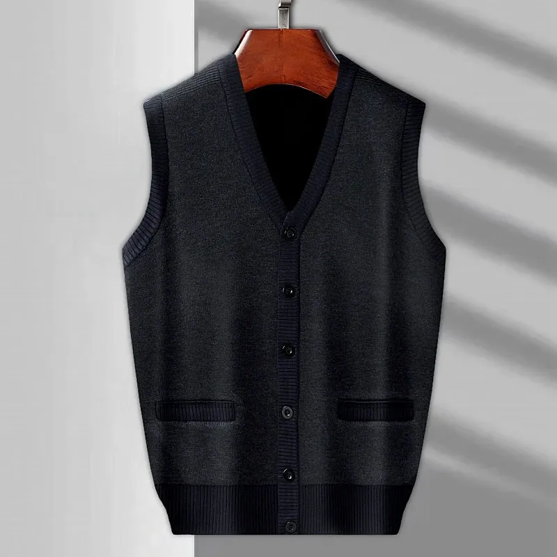 Men's Tank Top  Knitted Warm Sweater