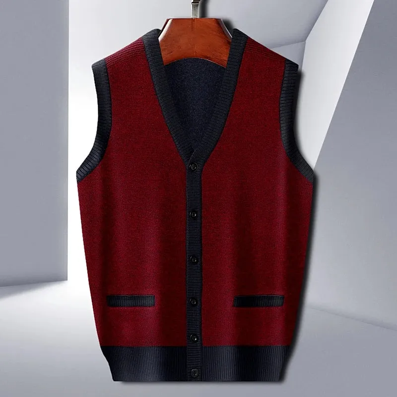 Men's Tank Top  Knitted Warm Sweater