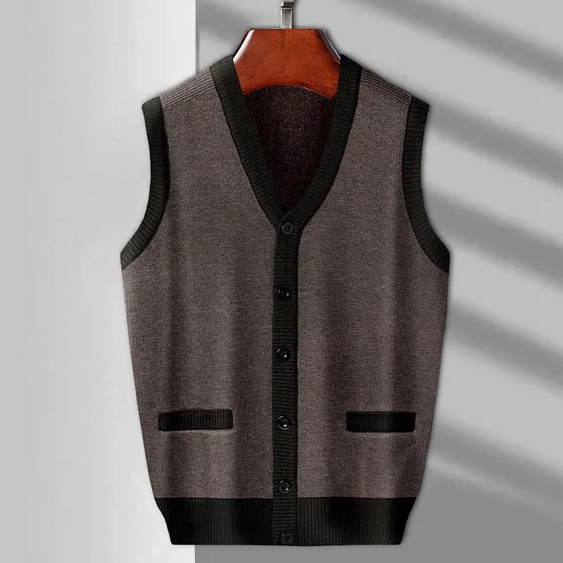 Men's Tank Top  Knitted Warm Sweater