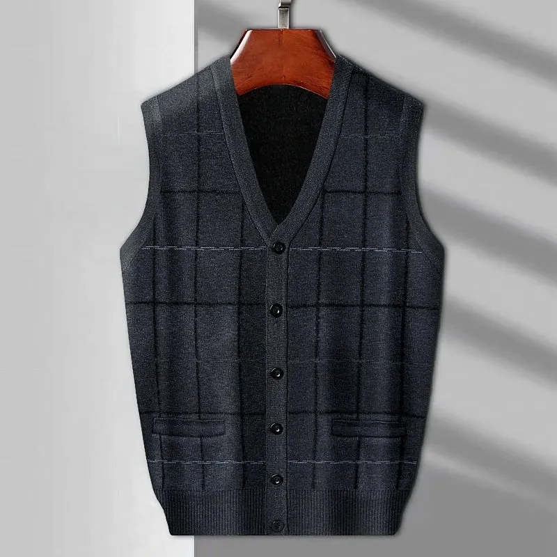 Men's Tank Top  Knitted Warm Sweater