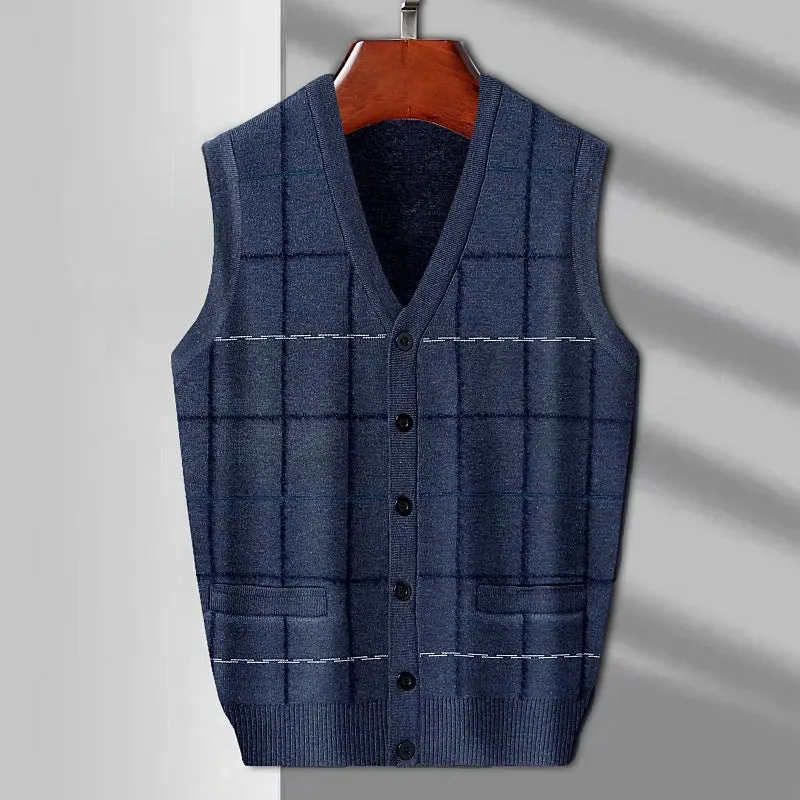 Men's Tank Top  Knitted Warm Sweater