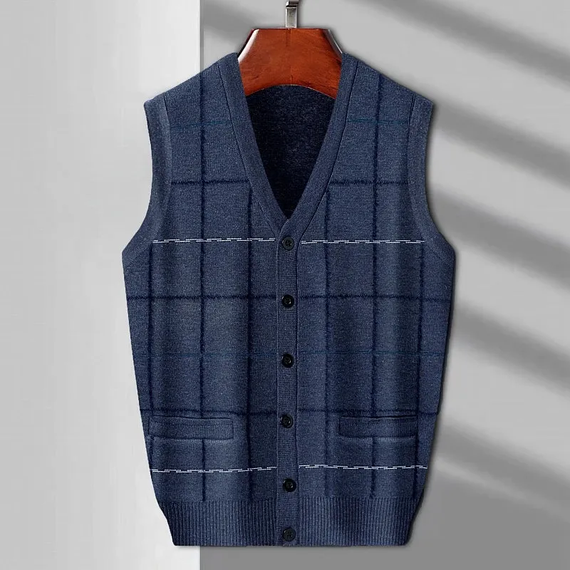 Men's Tank Top  Knitted Warm Sweater