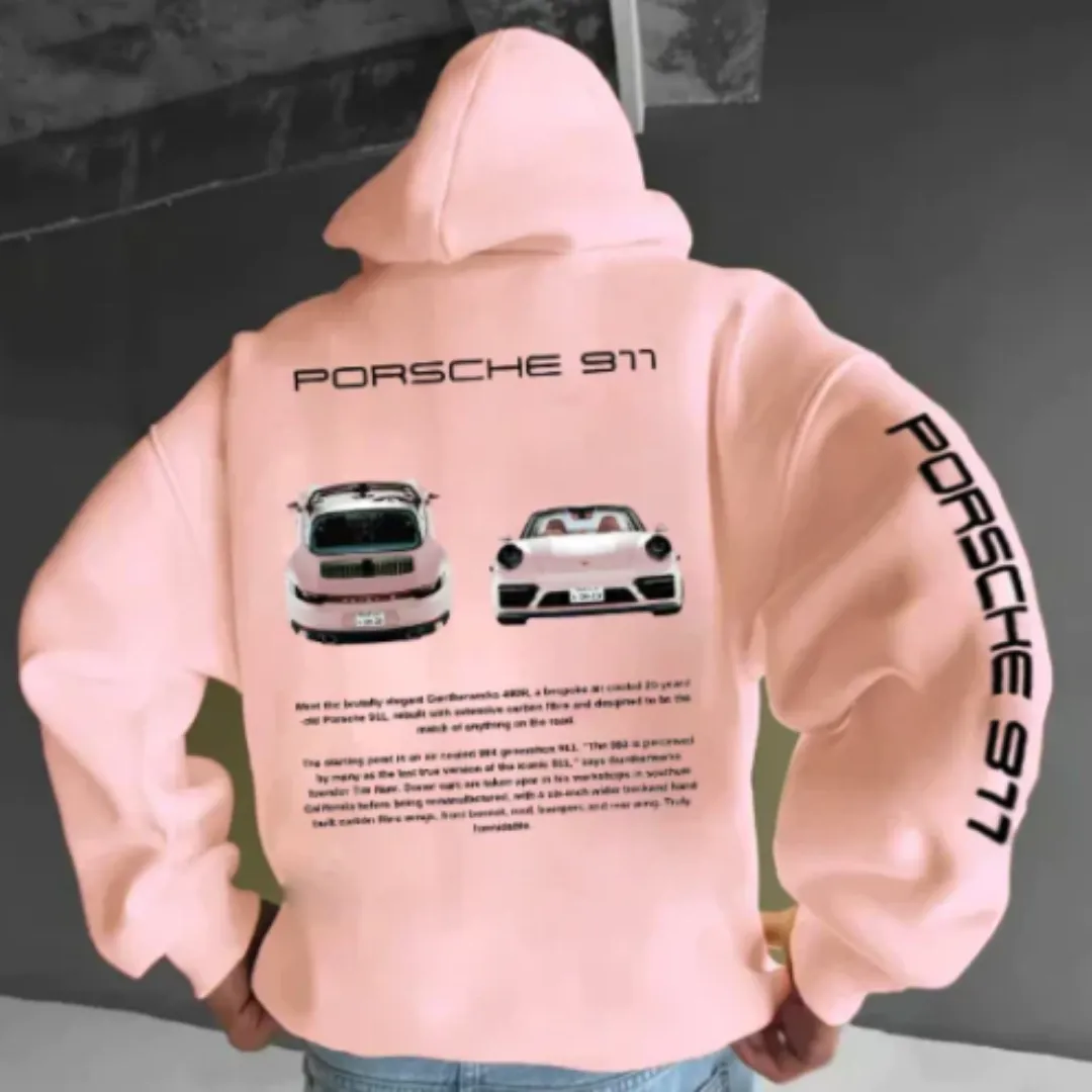 Men's Warm Oversized Graphic Hoodie | Long