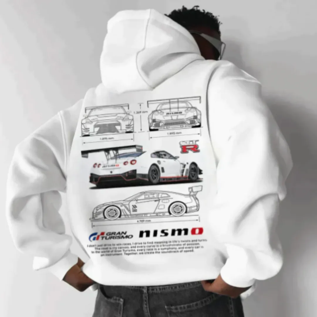 Men's Warm Oversized Graphic Hoodie | Long