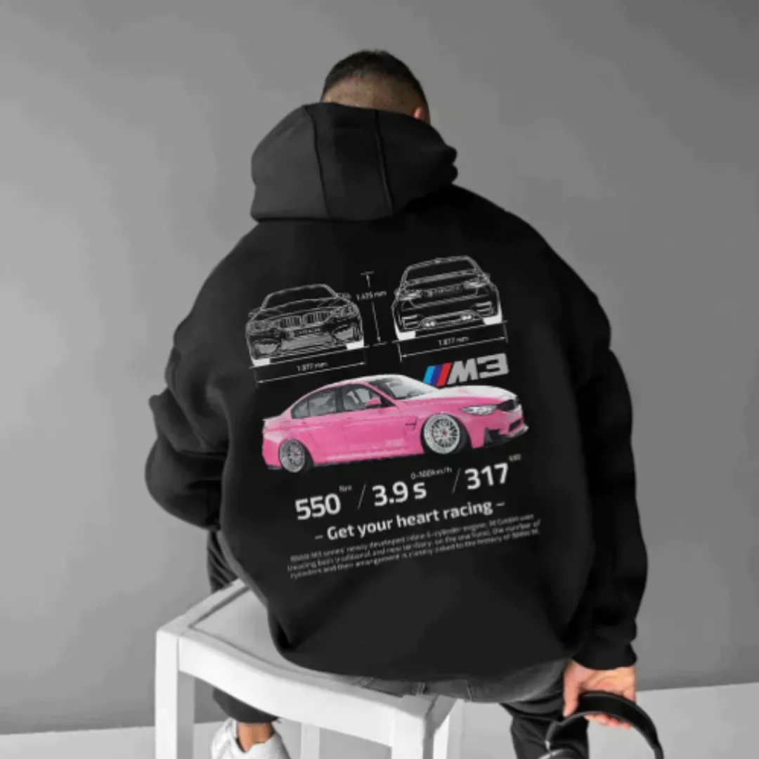 Men's Warm Oversized Graphic Hoodie | Long