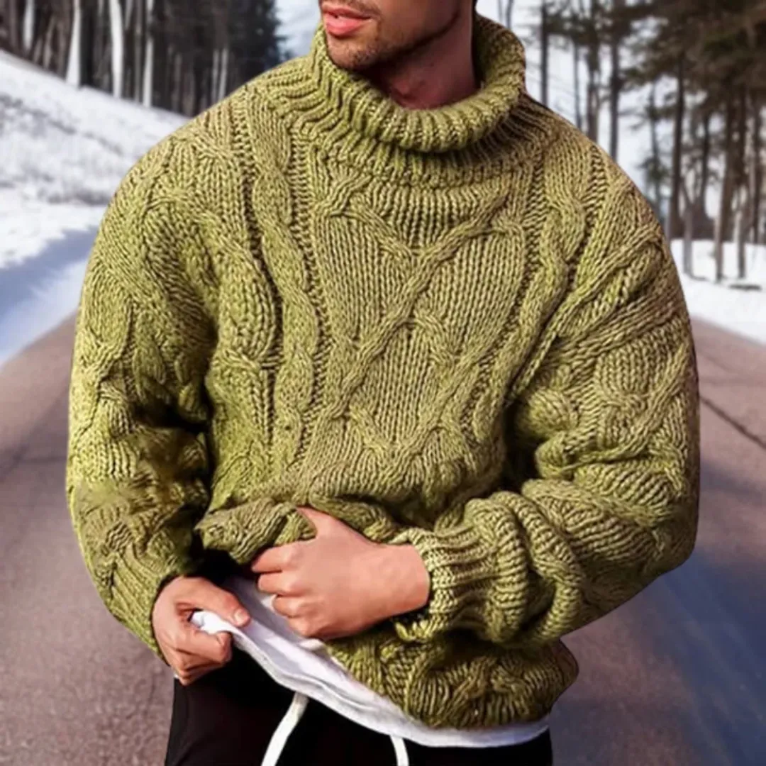 Men's Warm Turtleneck Knitted Sweater | Chunky