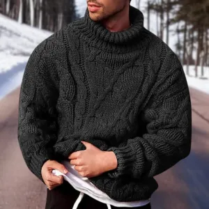 Men's Warm Turtleneck Knitted Sweater | Chunky