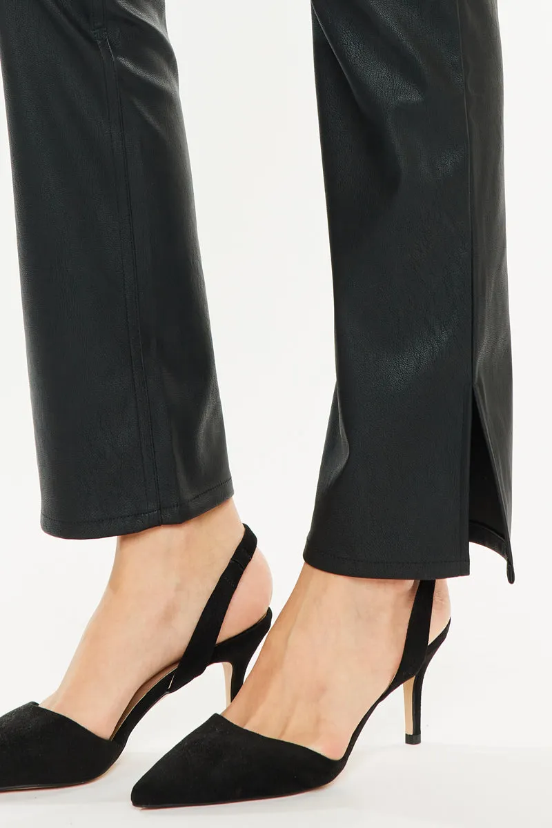 Mercury Mid Rise Y2K Faux Leather Bootcut Jeans (Petite)