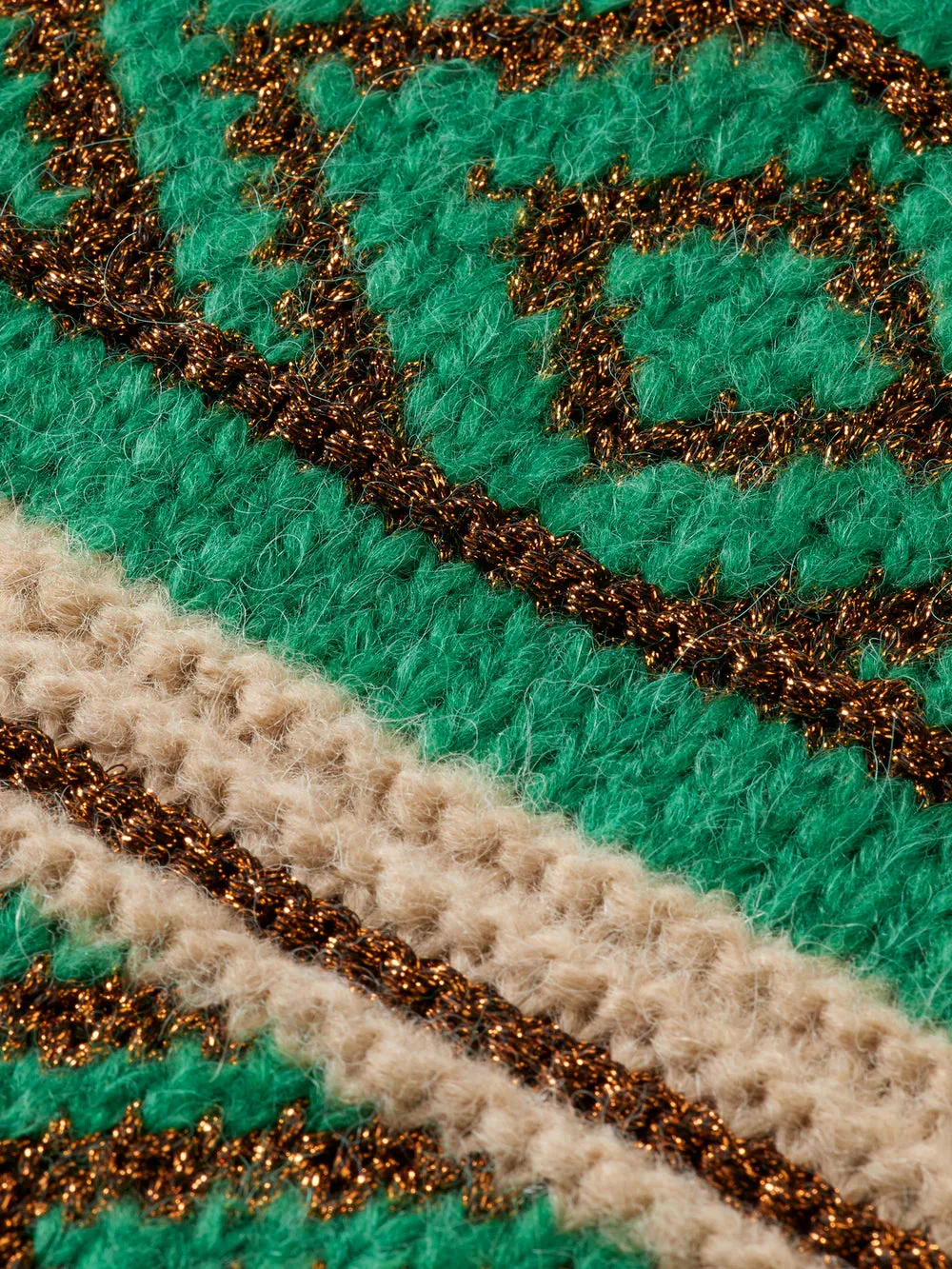 Metallic Fair Isle Pullover - Frozen Mint 174796