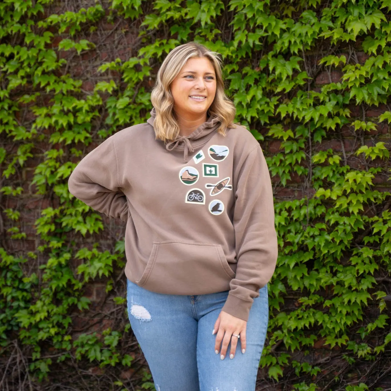 Metroparks Toledo Vintage Faux Patch Hoodie