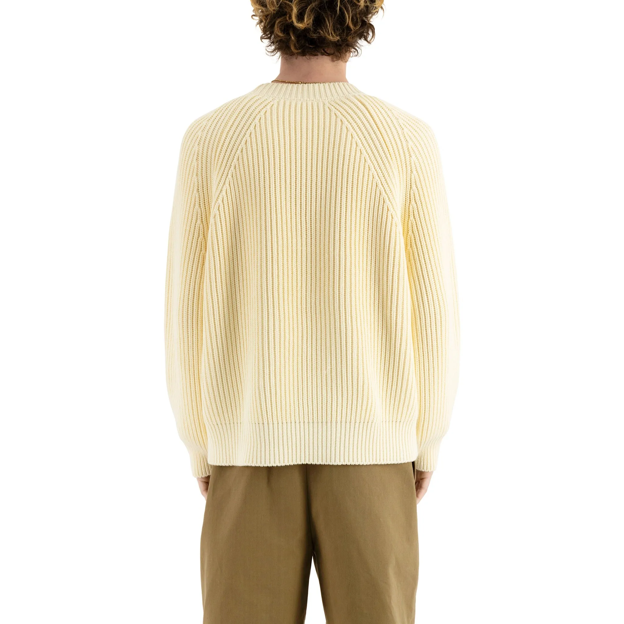 Michel Exaggerated Rib Cotton Crew Neck Butter White