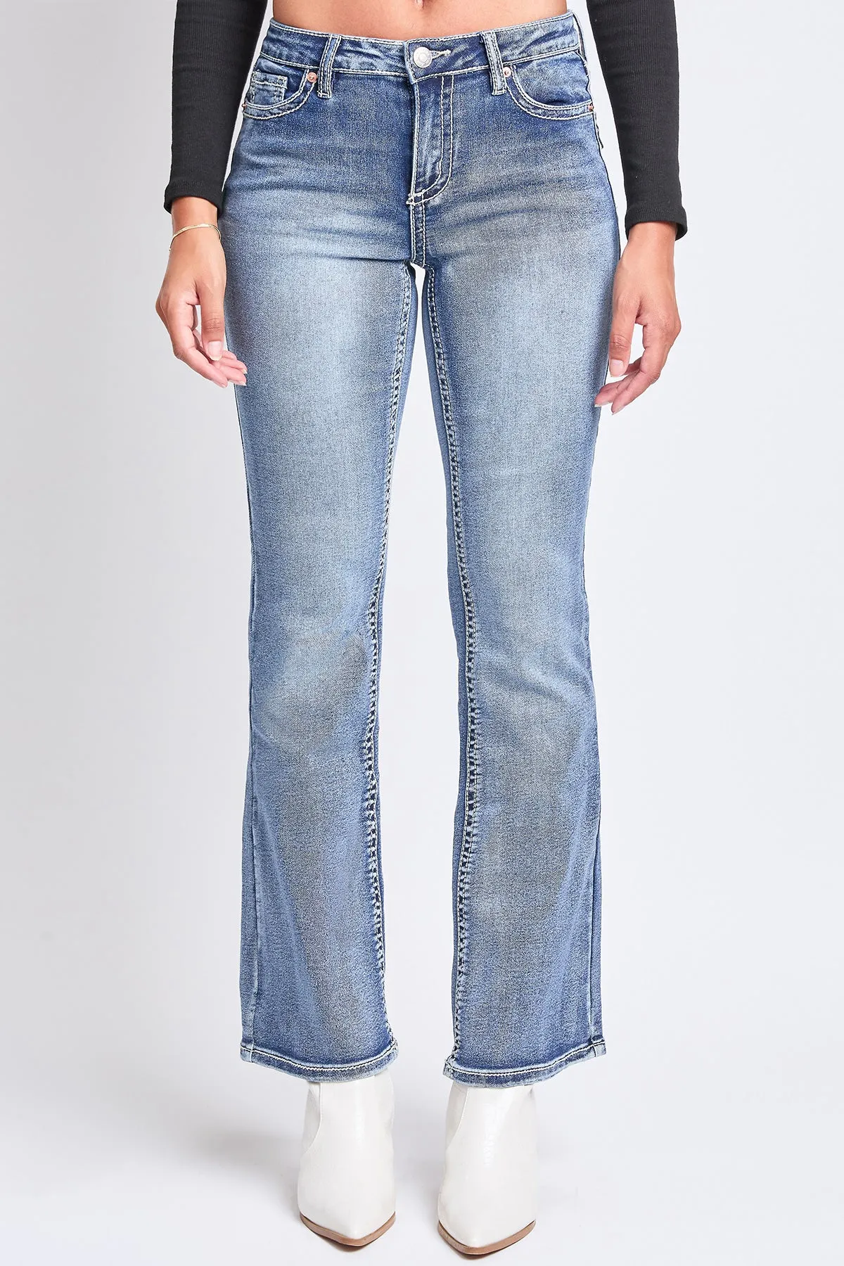 Mid Rise Heavy Stitch Embroidered Bootcut Jeans, Pack of 12