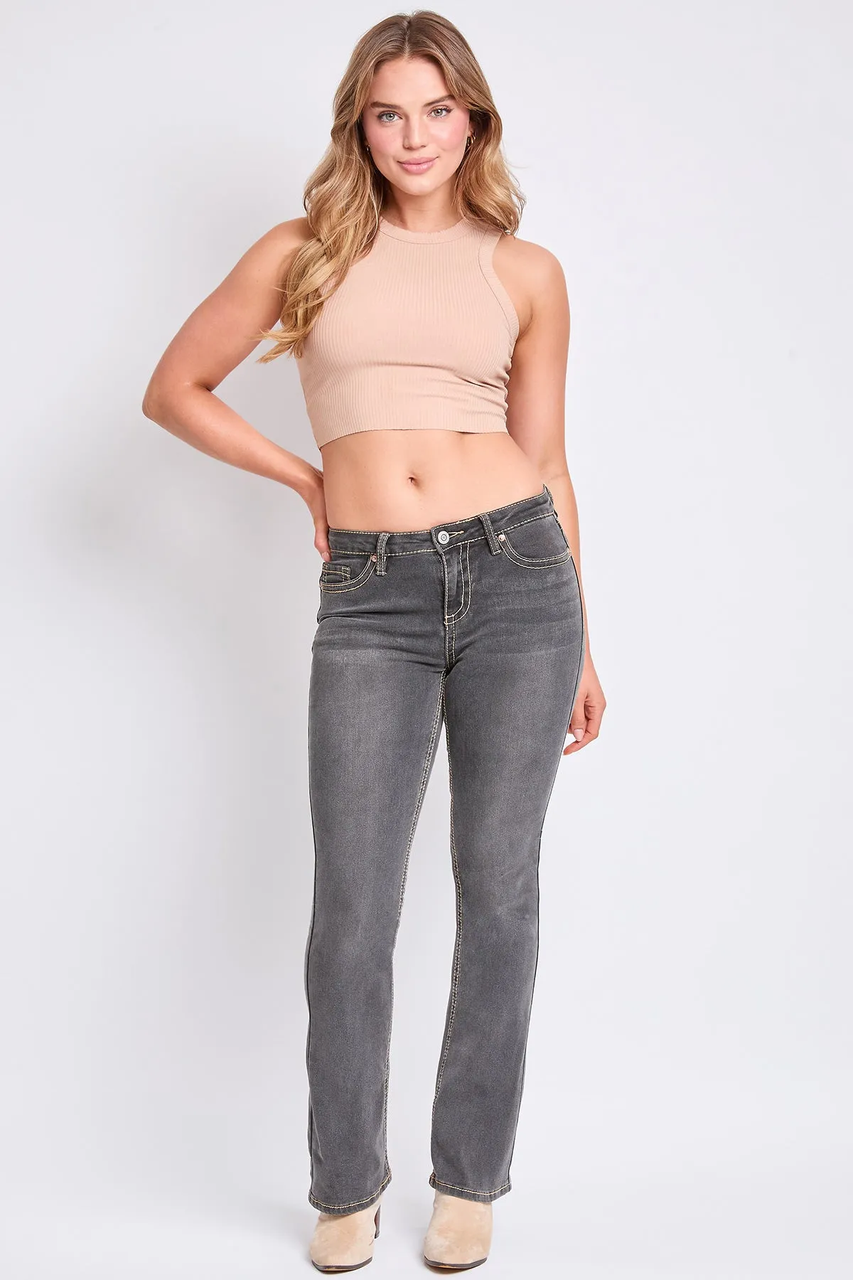 Mid Rise Heavy Stitch Embroidered Bootcut Jeans, Pack of 12