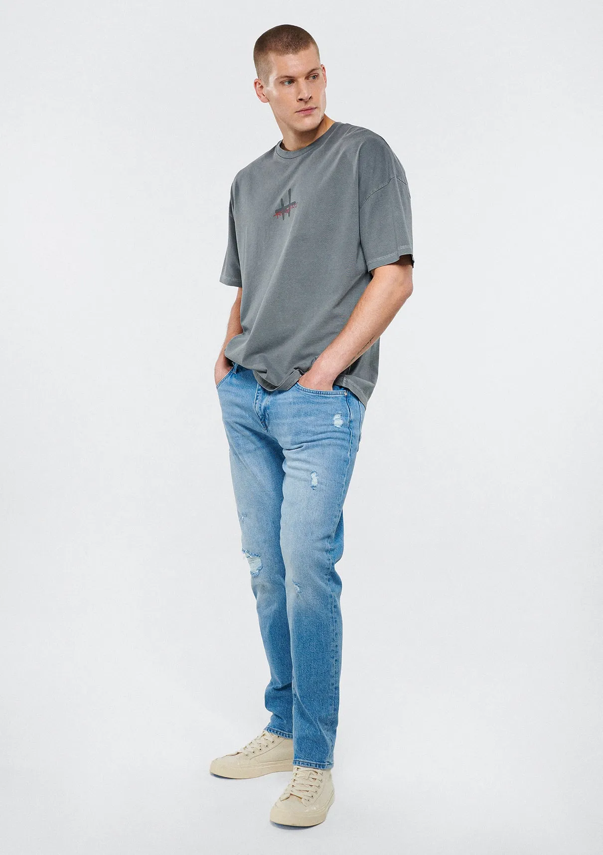 Milan Light Used Ripped Street Jean Pants