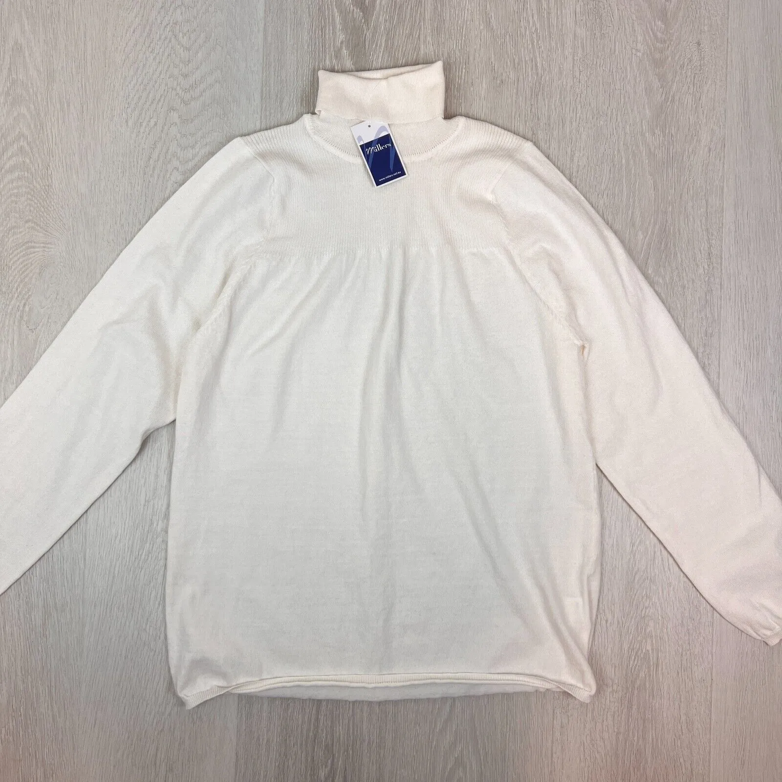 Millers Womens White Turtle Neck Knitted Pullover Jumper Sweater Size 2XL (New)