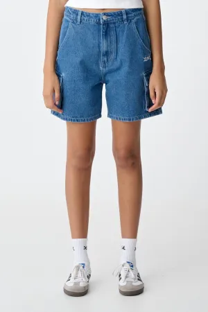 MILLS CARGO SHORT - Indigo Denim